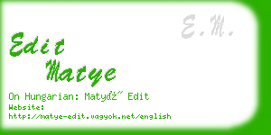 edit matye business card